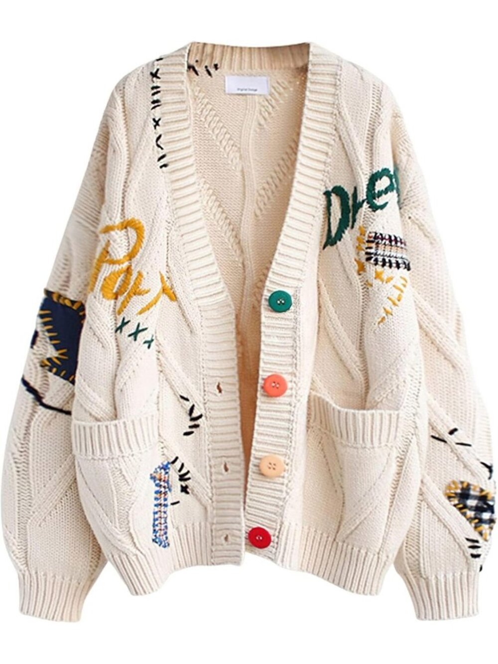 Cozy Women's Cable Knit V-Neck Cardigan Sweater Coat with Button Down